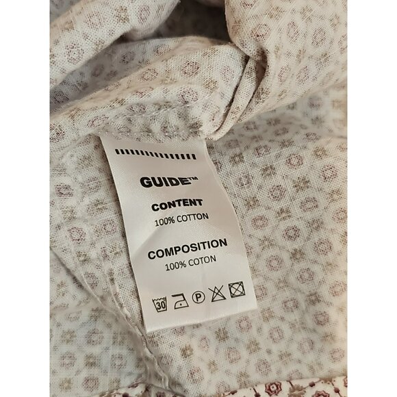 Guide London Button Up Shirt Size XL Short Sleeve Men's Cream Red Yellow Floral - Picture 9 of 9